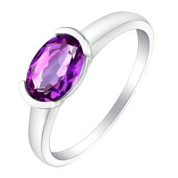 Ayoiow Ring Damen 18K Ehering Damen Oval 0.94ct Lila Amethyst Ring Ringe Lila von Ayoiow