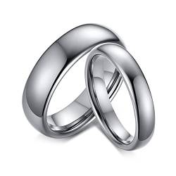 Ayoiow Ringe Männer und Frauen, Ring Wolfram Gravur Einfaches Band Graviert Eheringe Silber Ring Größe Damen Gr. 57 (18.1) & Herren Gr. 72 (22.9) von Ayoiow