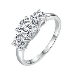 Ayoiow Sterling Silber Ring 925 4 Krallen Verlobungsringe Frauen von Ayoiow