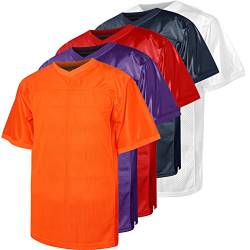 Blanko-Fußballtrikot, 90er-Jahre-Hip-Hop-Sport-Mesh-Übung, einfarbiges Fußball-Trikot, Orange, XL von Ayoubaus