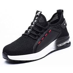 Ayqyc Leichte Arbeitsschuhe Herren S3 Sicherheitsschuhe Damen Sportlich Schutzschuhe Atmungsaktive Stahlkappen Schuhe,weiß/Schwarz, 37 von Ayqyc