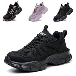 Ayqyc Sicherheitsschuhe Arbeitsschuhe Damen Leicht Stahlkappenschuhe Sportliche Atmungsaktiv rutschfeste Schutzschuhe Schwarz EU 42 von Ayqyc