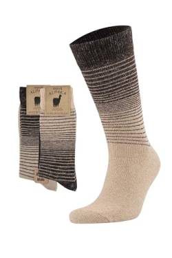 Aytuğ Çorap 2 Paar Alpaka Socken Damen und Herren Socken, Warm & Hypoallergen Frottee-Socken - Wintersocken 43-46Beige und Braun 3098 von Aytuğ Çorap