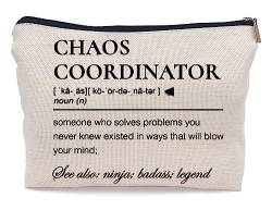 Ayxvt Chaos Koordinator Definition Kosmetiktasche Dekorative Damen Make-up-Tasche Reißverschluss Tasche Reise Toilettenartikel, Dankeschön-Geschenke für Frauen, Wertschätzungsgeschenke für Kollegen, von Ayxvt