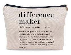 Ayxvt Definition of Difference Maker Kosmetiktasche, Dankeschön, Wertschätzungszitat, dekorative Make-up-Tasche für Damen, Reißverschluss, Reise-Kultur, Geschenke für Führer, Lehrer, Kollegen, von Ayxvt