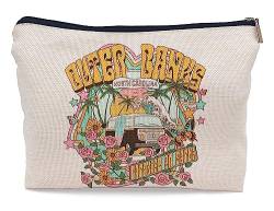 Ayxvt Outer Banks Paradise On Earth Decor Kosmetiktasche, Retro Sommer Bus Sand Strand Clipart Dekorative Damen Make-up Tasche Reißverschluss Beutel Reise Toilettenartikel, Geschenke für von Ayxvt