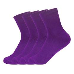 AzWeiler Damen-Socken aus Baumwolle, dehnbar, vierteldünn, weich, atmungsaktiv, 4 Paar-Packungen, Größe 40-45 (lila), Violett, 43 EU von AzWeiler