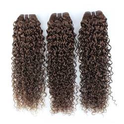 Brasilianische Verworrene Lockige Bundles Hellbraun Natürliche Haarverlängerung Weiches Remy Haar 100% Echthaar Bündel #4 1PC 10 Inch von Azedssw