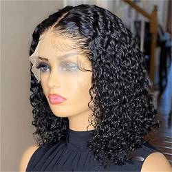 Brasilianisches Haar Kurze Bob Perücke Lockiges Menschenhaar Für Damen Remy Haar Perücke Vorgezupft Tief Gelockt 13x4 Lace Wig 12 Inch 180 Density von Azedssw