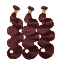 Burgund Bundles Menschliches Haar Körper Welle Bundles 1/3/4PCS Remy Haarwebart Bundles Menschliches Haar Extensions #99J 18 20 22 24 von Azedssw