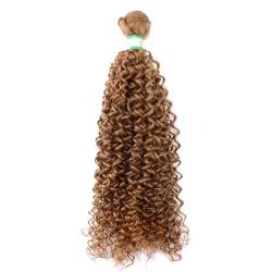 Damen Verworrene Lockige Haarbündel Braun Goldene Farbe Hochtemperatur Kunsthaarverlängerungen #27 28inch 3pieces von Azedssw