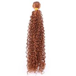 Damen Verworrene Lockige Haarbündel Braun Goldene Farbe Hochtemperatur Kunsthaarverlängerungen #30 24 26 28 Inch mix von Azedssw