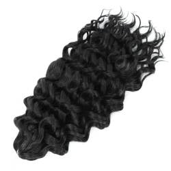 Damen Welle Flechten Haarverlängerungen Tiefes Wellenförmiges Twist Häkelhaar Synthetische Lockige Ombre Häkelzöpfe #1B 24Inch 60cm#3Pcs von Azedssw