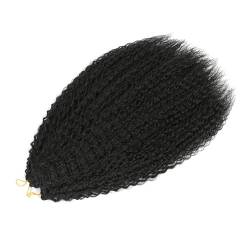 Kinky Curly Curly Crochet Hair Flechten Haarverlängerungen Synthetisches Geflochtenes Haar Für Zöpfe M 1B 20Inch 50cm#5Pcs von Azedssw