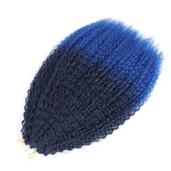 Kinky Curly Curly Crochet Hair Flechten Haarverlängerungen Synthetisches Geflochtenes Haar Für Zöpfe M1B Blue 30Inch 75cm#4Pcs von Azedssw