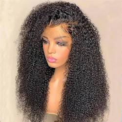 Lockige Perücke Lace Front Perücke Tiefe Verworrene Lockige Echthaar Perücken Brasilianische Spitze Frontal Verschluss Perücken 4x4 Closure Wig 12Inch 150Density von Azedssw