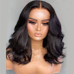 Natural Wave 360 Lace Front Echthaarperücken Vorgezupfter Haaransatz Transparente Brasilianische Remy Wellenperücke 360 Lace Wig 14 Inch 180 Density von Azedssw