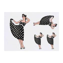 4 x 'Frau im 50er-Jahre-Stil' Temporäre Tätowierungen (TO00063282) von Azeeda