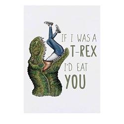 Groß 'Lustiger Dinosaurier, der Mann isst' Temporäre Tätowierungen (TO00060017) von Azeeda
