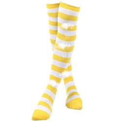 Lange gestreifte Socken - Bequeme lange Strümpfe,Atmungsaktive Overknee-Langsocken für Damen, japanische Kniestrümpfe Aznever von Aznever