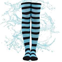 Überkniehohe Socken - Lange, weiche, gestreifte Socken | Atmungsaktive Overknee-Langsocken für Damen, japanische Kniestrümpfe Aznever von Aznever