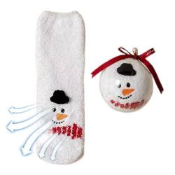 Weihnachtliche Fuzzy-Socken | Lässige flauschige Weihnachtssocken | Wintersocken, Thermosocken zum Schlafen im Innenbereich, für Damen und Mädchen, Weihnachtsgeschenke Aznever von Aznever