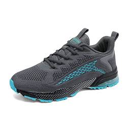 Azooken Herren Damen Sportschuhe Laufschuhe Joggingschuhe Tennisschuhe Leichte Fitness Mesh Sneaker Straßenlaufschuhe Outdoor Gym Schuhe（9078-Gray Blue38） von Azooken