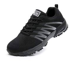 Azooken Herren Damen Sportschuhe Laufschuhe Turnschuhe Sneakers Leichte Fitness Mesh Air Sneaker Straßenlaufschuhe Outdoor(8995 Black43) von Azooken