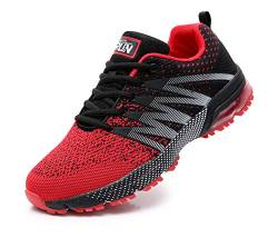 Azooken Herren Damen Sportschuhe Laufschuhe Turnschuhe Sneakers Leichte Fitness Mesh Air Sneaker Straßenlaufschuhe Outdoor(8995 Red38) von Azooken