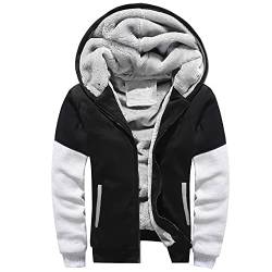 Azruma Wintermantel Herren Outdoor Daunenjacken Für Herren Pelz Jacke Männer Winter Plüschfutter Hoodie Sweatjacke Mit Reißverschluss Wintermantel Grün Motorrad Regenjacke Herren (4-Gray, Xxl) von Azruma