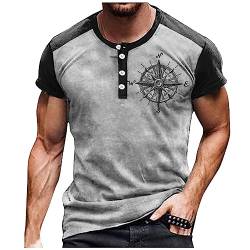 Kurzarm Hemden Männer Netzhemd Herren Kompressionsshirt Herren T-Shirts Für Jungen Herren T Shirt Slim Flit Weißes Tshirt Polo Shirts T-Shirts Für Herren Sommer Retro Shirt(Light Gray,3XL) von Azruma