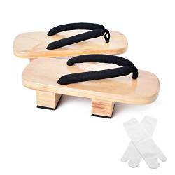 Azumasun Herren japanische holzschuhe sandalen japan traditionelle schuhe geta mit tabi socken 9 M US Wood von Azumasun