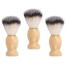 3 Stück Bartreinigungsbürste für Männer, Weiches Haar, Holzgriff, Reichhaltiger Schaum, Bartpflegebürste für den Täglichen Gebrauch von Azusumi