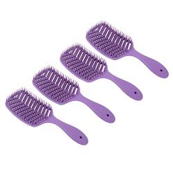 4 Stück Gebogene Entlüftungs-Haarbürste, Professionelles Paddel-Entwirrungsbürsten-Styling-Werkzeug für Männer und Frauen für Schnelles Föhnen von Azusumi