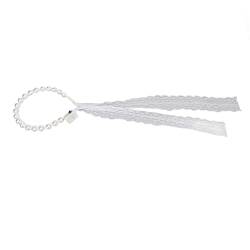 Leuchtendes Stirnband mit Weißem Kunstperlen-Spitzenband-Dekor, Elegantes, Zartes, Leuchtendes Haarband von Azusumi