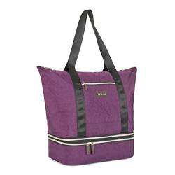 Biaggi Carry Cubes: Die ultimative Reisetasche mit abnehmbarem Schuhverpackungswürfel – organisieren Sie Ihre wichtigen Dinge mit Leichtigkeit, Violett, Einheitsgröße, Tragetasche von B Biaggi