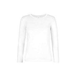 B&C Damen Langarmshirt #E190, weiß, Small von B and C