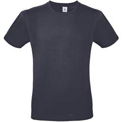 B&C Collection #E150 Mens Plain Cotton Tee Leichte, gerade Passform - Marine (M) von B&C