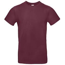 B&C Collection #E190 Herren Plain Cotton Tee Mittlere, gerade Passform - Burgund (2XL) von B&C