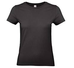 B&C Collection Frauen Kurzarm T-Shirt Tragen Sie Casual Cotton Top - Schwarz (S) von B&C