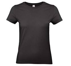 B&C Collection Frauen Kurzarm T-Shirt Tragen Sie Casual Cotton Top - Schwarz (XL) von B&C