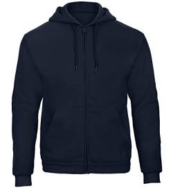 B&C Hooded Full Zip Unisex Sweatshirt Sweatjacke Pullover Kapuzenpullover, Größe:M, Farbe:Navy von B&C