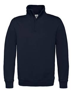 B&C: 1/4 Zip Sweat ID.004, Größe:2XL;Farbe:Navy Blue von B&C