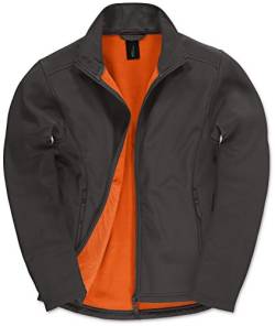 B&C: Herren Softshelljacke, winddicht & wasserabweisend, S-3XL * JUI62 * NEU, Größe:2XL;Farbe:Dark Grey/Neon Orange von B&C