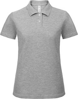 B&C: Ladies` Piqué Polo Shirt ID.001 Women PWI11, Größe:XL;Farbe:Heather Grey von B&C