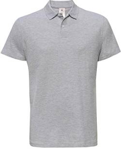 B&C: Piqué Polo Shirt ID.001 PUI10, Größe:L;Farbe:Heather Grey von B&C