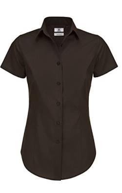 B&C: Popelin Bluse mit Elasthan-Anteil Black Tie SSL Women SWP24, Größe:M;Farbe:Coffee Bean von B&C