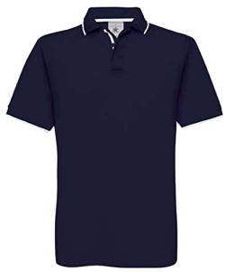 B&C: Tipped Polo Safran Sport PU413, Größe:2XL;Farbe:Navy/White von B&C