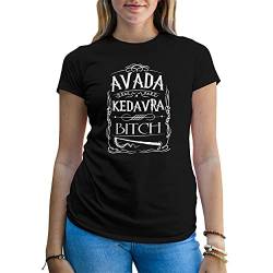 Avada Kedavra Bitch Potter Damen Schwarz T-Shirt Size L von B&S Boutique