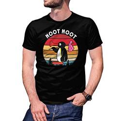 Noot Noot Retro Herren Schwarz T-Shirt Size L von B&S Boutique